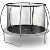 Gymrex Vrtna trampolina z mrežo in zaščito za vzmeti, premer 305 cm, nosilnost do 100 kg, črno-siva