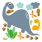 Djecje zidne samoljepljive naljepnice Ambiance Cute Dinosaurus Stickers