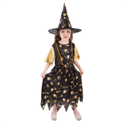 Djecji kostim vještice crno-zlatni (S)