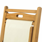 Vidaxl Ležalnik iz tikovine 56x105x96 cm krem barve