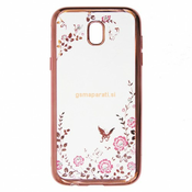 Silikonski ovitek z rožicami za Samsung Galaxy J3 2017 - pink