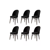 Hanah Home Set stolica Ritim, 44x96x42 cm, 6 komada, Braon-crne
