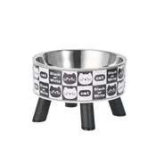 INF Cartoon Pet Elevated Bowl: Stainless Steel, Neck Protection, Non-Slip, (5000125392)