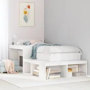 Vidaxl vidaXL Nočna omarica z delovno mizo bela 232x112x75 cm borov les