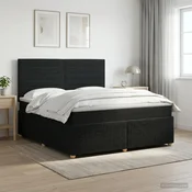 vidaXL Postelja boxspring z vzmetnico Črna 140 x 200 cm Blago