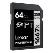 Lexar SDXC 64GB UHS-II V60 (R:250/W:120MB/s)