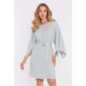 Made Of Emotion Womans Dress with loose sleeves and a decorative belt - mint green