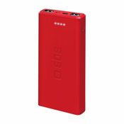 SBS - PowerBank 10 000 mAh, 2x USB 2,1A, rdeča