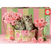 Puzzle Kittens with Roses Educa 500 delov in Fix lepilo od 11 leta