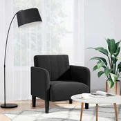 Sofa fotelja s naslonima za ruke crna 54 cm baršunasta