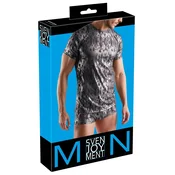 Svenjoyment Metallic Short Sleeve Shirt Black/Silver M Stretch Fit 21620241711