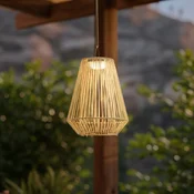Lindby LED-sončna viseča svetilka Austas, bež, O 32 cm, USB, IP54 - Sodobni - bež, črna - Plastika