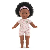 Bábika Pauline Flowers Ma Corolle kratka kovrcava crna kosa i smede treptajuce oci 36 cm