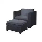 Provence Chillout set vrtni fotelj z naslonom za noge grafit