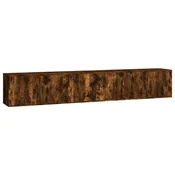 Vidaxl Stenska TV omarica 3 kosi dimljen hrast 80x34,5x40 cm