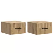 vidaXL Stenski nočni omarici 2 pcs Artisan hrast 34,5 x 33 x 20 cm