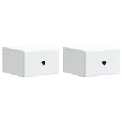 vidaXL Stenski nočni omarici s predalom 2 pcs Bela 34,5 x 33 x 20 cm