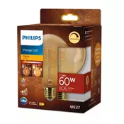 PHILIPS Vintage LED ŽARULJA /E27/7,3W/806lm=60W/2200K/240V G95 DIMM. CRI90 8721103049117