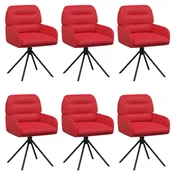 Okretne blagovaonske stolice 6 pcs Umjetna koža Crvena