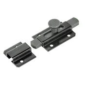 Drsni zapah z gumbom 120x36mm, črn