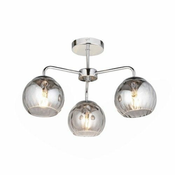 Endon 97971 - Plafonski luster DIMPLE 3xE14/25W/230V sjajni hrom/zadimljeno siva