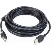 GEMBIRD USB Extension Cable 2.0 (F) to USB 2.0 (M) 4.5m, Premium Gold-Plated Connectors, Black CCF-USB2-AMAF-15
