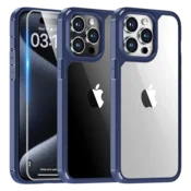 TAURI 5v1 komplet za iPhone 15 Pro – ovitek + zaščitno steklo + steklo za kamero (2+2)