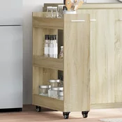 Vidaxl Omarica s kolesi sonoma hrast 60x22x79 cm inženirski les