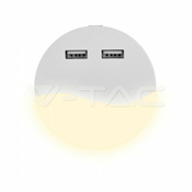 LED nocno svetlo sa senzorom sumraka za uticnicu 2xUSB LED/0,45W/230V 3000K