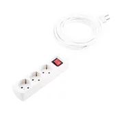 Produžni Kabel | 3 Uticnice | Kabel 5 m | Prekidac | Bijeli