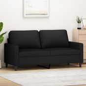 vidaXL Kavč dvosed črn 140 cm žamet