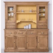 Casa Padrino country style dining room cabinet brown/yellow 180 x 50 x H. 197 cm - Solid wood kitchen cabinet - Dining room furniture in country style - Country style dining room furnishing