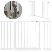 EcoToys Zaščitna varnostna pregrada za otroke in živali, nastavljiva širina 74-132cm, montaža brez vrtanja, bela, (5000289783)