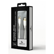 Gembird CC-USB2S-CM8PM-1.5M-W Premium silicon USB Type-C to 8-pins charging & data cable,1.5 m,White