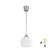 Brilagi - LED lestenec na vrvici RETRO GLASS 1xE27/60W/230V premer 20 cm srebrn/bel