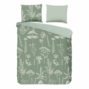 Zelena flanelna posteljnina za zakonsko posteljo/podaljšana 200x220 cm Herbs – Good Morning