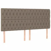 Vidaxl Vzglavje postelje sivo-rjavo 180x7x118/128 cm blago