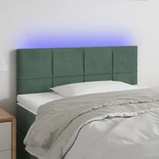 Vidaxl vidaXL Vzglavje postelje z LED diodo temno zeleno 100x5x78/88 cm žametno