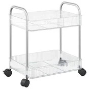 vidaXL vidaXL Voziček za shranjevanje 2-nadstropna 37x28x43,5 cm akril, (22048697)