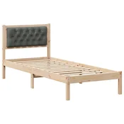 Konstrukcija postelje Temno siva 90 x 200 cm Masivno borovo les
