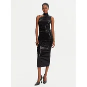 Versace Jeans Cocktail obleka Side Curly Plachet D 79HAO909 Črna Slim Fit