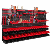 botle Delavniški panel za orodja 156x78 cm z 68 kos Škatla viseče Rdeča in Črna škatle plastika