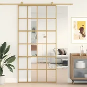 shumee vidaXL Drsna vrata zlata 102,5 x 205 cm prozorno ESG steklo