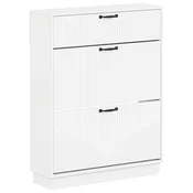 vidaXL Omara za čevlje HOORN 78 x 24 x 100 cm Inženirski les Bela