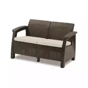 Vrtni kavč Corfu love seat v omejeni izdaji v rjavi barvi