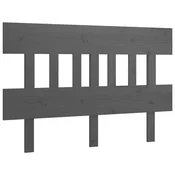 Vidaxl Posteljno vzglavje sivo 153,5x3x81 cm trdna borovina