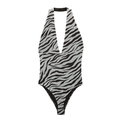 Pull&Bear Bodi majica  svetlo siva / črna