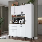 Hanah Home JE266 višenamenski ormaric 160 × 218,6 × 45 cm, bela/orah