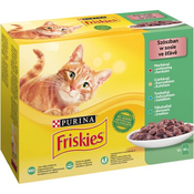 Friskies mokra mačja hrana z govedino, piščancem, tuno, trsko 12 x 85 g
