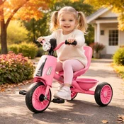 Tricikl za decu Roze „Retro“ sa EVA tockovima, muzikom i svetlima